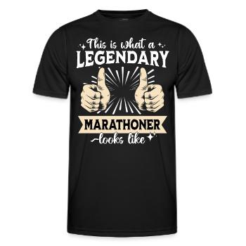 Marathonien légendaire - T-shirt sport Homme - noir - Devant - AI Model Male 178 dark (178cm)