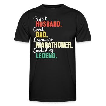 Marathonläufer Papa - Männer Funktions-T-Shirt - Schwarz - Vorne - AI Model Male 178 dark (178cm)