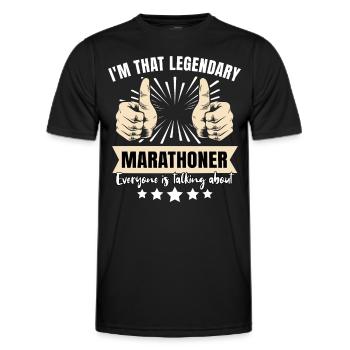 Marathonien légendaire - T-shirt sport Homme - noir - Devant - AI Model Male 178 dark (178cm)