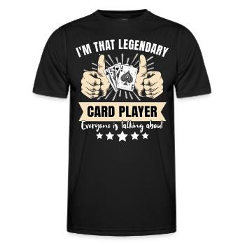 Legendärer Kartenspieler - Männer Funktions-T-Shirt - Schwarz - Vorne - AI Model Male 178 dark (178cm)