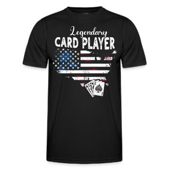Kartenspieler - Männer Funktions-T-Shirt - Schwarz - Vorne - AI Model Male 178 dark (178cm)