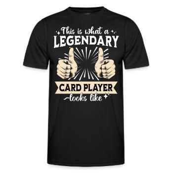 Legendärer Kartenspieler - Männer Funktions-T-Shirt - Schwarz - Vorne - AI Model Male 178 dark (178cm)