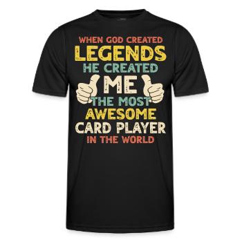 Kartenspieler - Männer Funktions-T-Shirt - Schwarz - Vorne - AI Model Male 178 dark (178cm)