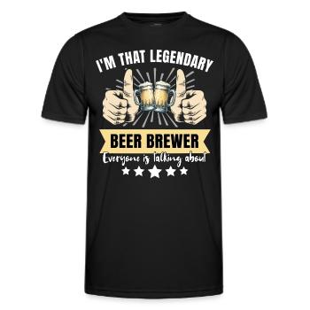Brasseur de bière légendaire - T-shirt sport Homme - noir - Devant - AI Model Male 178 dark (178cm)