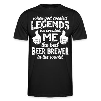 Légende du meilleur brasseur de bière - T-shirt sport Homme - noir - Devant - AI Model Male 178 dark (178cm)