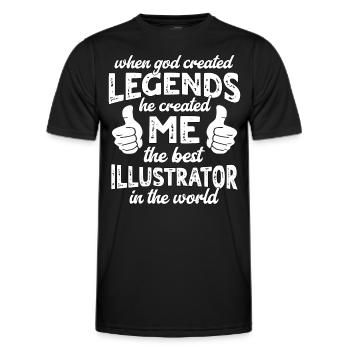 Légende du meilleur illustrateur - T-shirt sport Homme - noir - Devant - AI Model Male 178 dark (178cm)