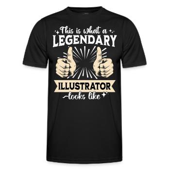 Illustrateur légendaire - T-shirt sport Homme - noir - Devant - AI Model Male 178 dark (178cm)