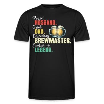 Maître brasseur Papa - T-shirt sport Homme - noir - Devant - AI Model Male 178 dark (178cm)