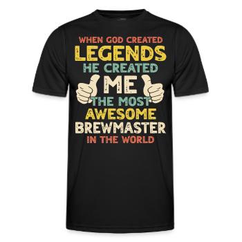 Maître brasseur - T-shirt sport Homme - noir - Devant - AI Model Male 178 dark (178cm)