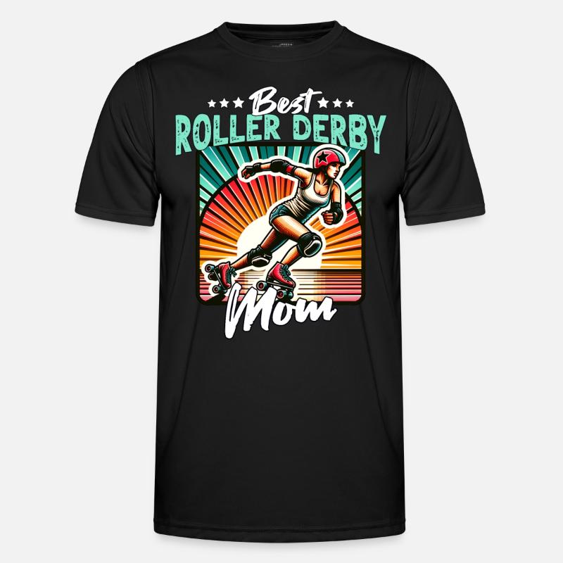 Roller Derby Mama - Männer Funktions-T-Shirt - Schwarz