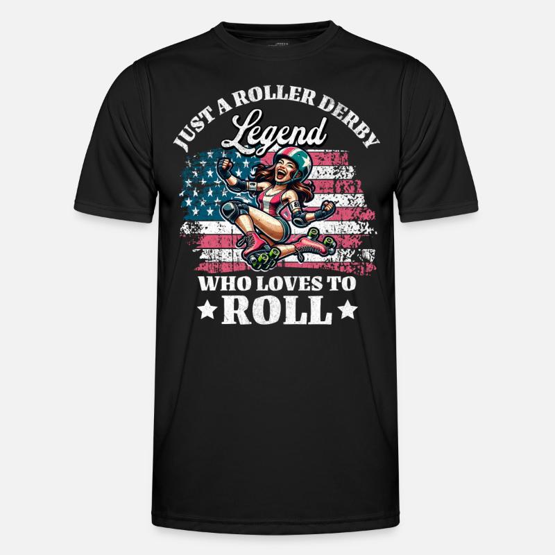US Roller Derby Player - Men's Functional T-Shirt - black