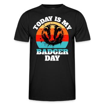Honigdachs Sprüche - Männer Funktions-T-Shirt - Schwarz - Vorne - AI Model Male 178 dark (178cm)