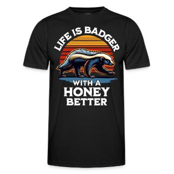 Honigdachs Spruch - Männer Funktions-T-Shirt - Schwarz - Vorne - AI Model Male 178 dark (178cm)