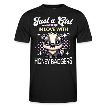 Honigdachs Mädchen - Männer Funktions-T-Shirt - Schwarz - Vorne - AI Model Male 178 dark (178cm)