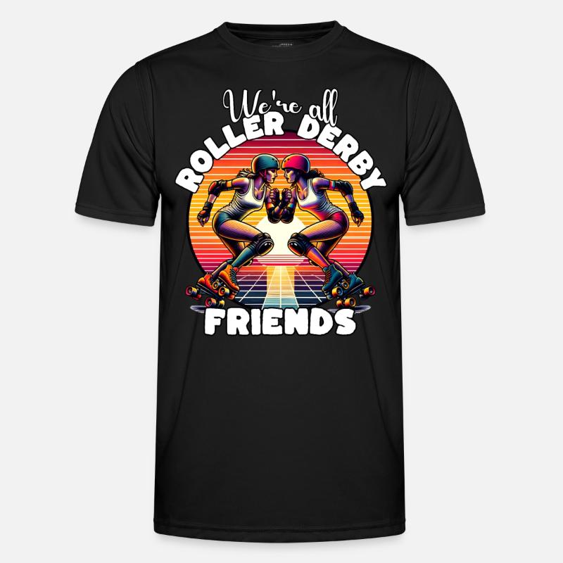 Roller Derby Sprüche - Männer Funktions-T-Shirt - Schwarz