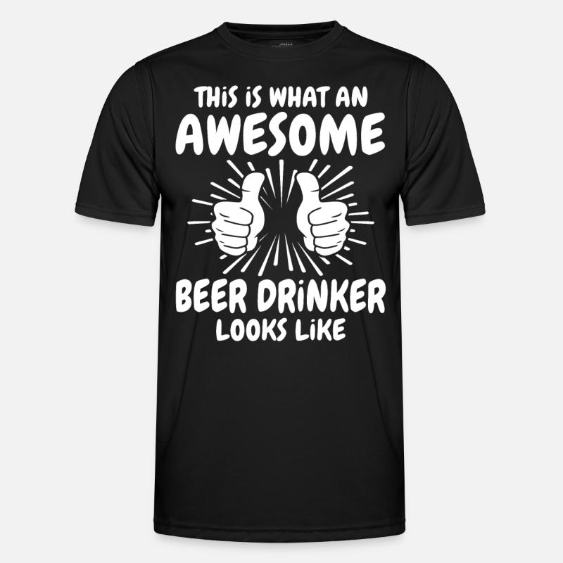 Biertrinker - Männer Funktions-T-Shirt - Schwarz