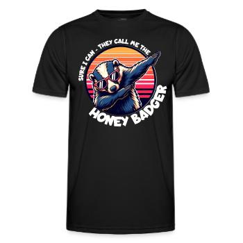 Honigdachs Spruch - Männer Funktions-T-Shirt - Schwarz - Vorne - AI Model Male 178 dark (178cm)