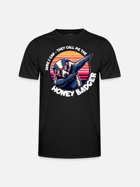 Honigdachs Spruch - Männer Funktions-T-Shirt - Schwarz