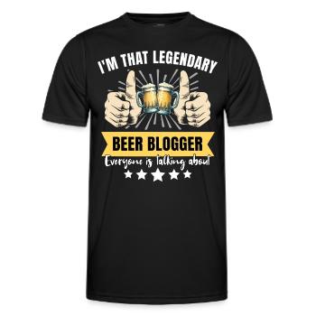 Legendary beer blogger - Men's Functional T-Shirt - black - Front - AI Model Male 178 dark (178cm)