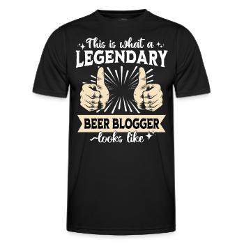 Legendary beer blogger - Men's Functional T-Shirt - black - Front - AI Model Male 178 dark (178cm)