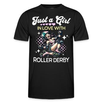 Roller Derby Girls - Men's Functional T-Shirt - black - Front - AI Model Male 178 dark (178cm)