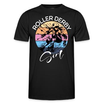 Roller Derby Girl - Men's Functional T-Shirt - black - Front - AI Model Male 178 dark (178cm)