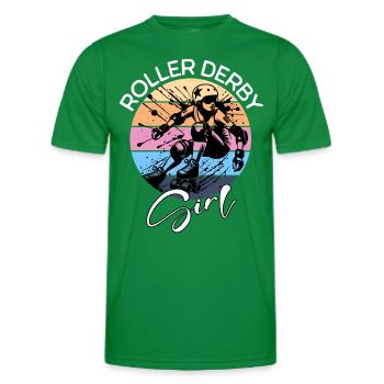 Roller Derby Girl - Men's Functional T-Shirt - kelly green - Front - AI Model Male 178 dark (178cm)