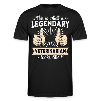 vVétérinaire légendaire - T-shirt sport Homme - noir - Devant - AI Model Male 178 dark (178cm)