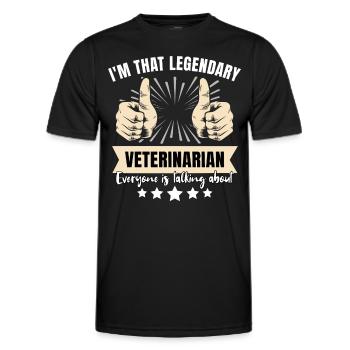 vVétérinaire légendaire - T-shirt sport Homme - noir - Devant - AI Model Male 178 dark (178cm)