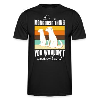 Dictons de mangouste - T-shirt sport Homme - noir - Devant - AI Model Male 178 dark (178cm)