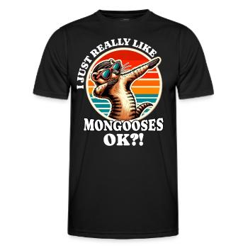 J’adore les mangoustes - T-shirt sport Homme - noir - Devant - AI Model Male 178 dark (178cm)