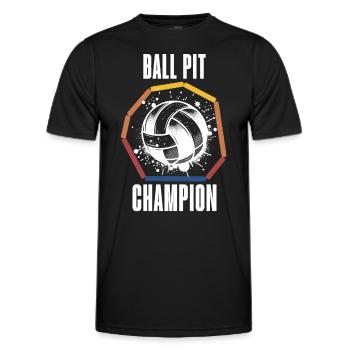 Lustiger Gaga Ball Spruch - Männer Funktions-T-Shirt - Schwarz - Vorne - AI Model Male 178 dark (178cm)