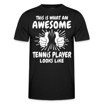 Tennisspieler - Männer Funktions-T-Shirt - Schwarz - Vorne - AI Model Male 178 dark (178cm)