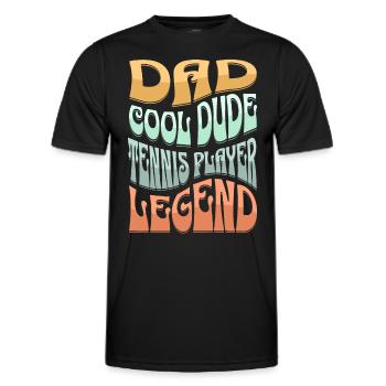 Papa Tennisspieler - Männer Funktions-T-Shirt - Schwarz - Vorne - AI Model Male 178 dark (178cm)