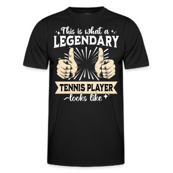 Legendärer Tennisspieler - Männer Funktions-T-Shirt - Schwarz - Vorne - AI Model Male 178 dark (178cm)