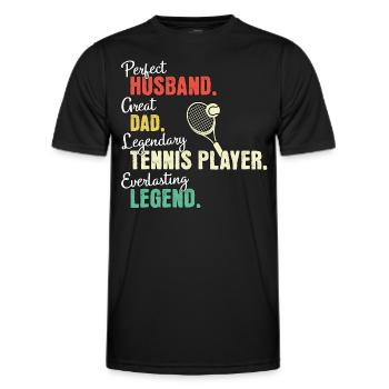 Tennisspieler Papa - Männer Funktions-T-Shirt - Schwarz - Vorne - AI Model Male 178 dark (178cm)