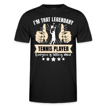 Legendärer Tennisspieler - Männer Funktions-T-Shirt - Schwarz - Vorne - AI Model Male 178 dark (178cm)