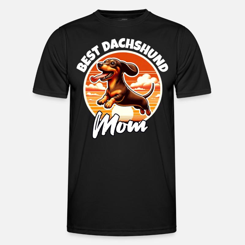 Dackel Mama - Männer Funktions-T-Shirt - Schwarz
