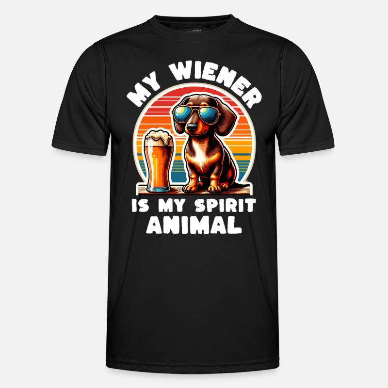 Lustige Dackel Sprüche - Männer Funktions-T-Shirt - Schwarz