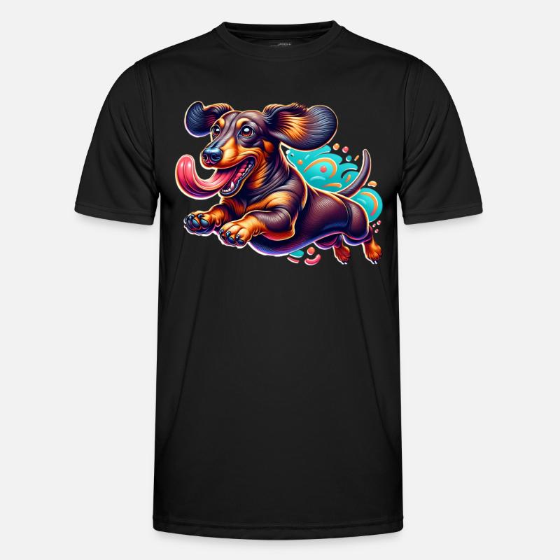 Dackel - Männer Funktions-T-Shirt - Schwarz