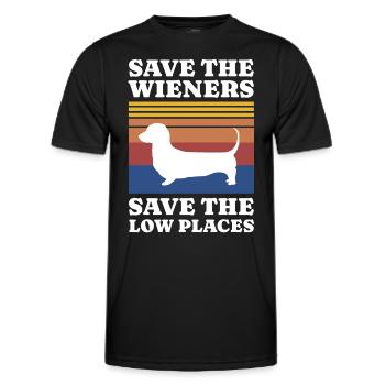 Save Wiener's Dachshund - Men's Functional T-Shirt - black - Front - AI Model Male 178 dark (178cm)
