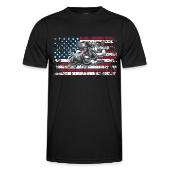Dachshund US - Men's Functional T-Shirt - black - Front - AI Model Male 178 dark (178cm)