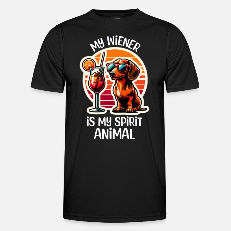 Dackel Cocktail - Männer Funktions-T-Shirt - Schwarz