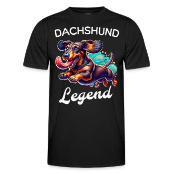 Dachshund Legend Dachshund - Men's Functional T-Shirt - black - Front - AI Model Male 178 dark (178cm)