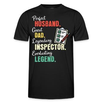 Inspector Dad - Men's Functional T-Shirt - black - Front - AI Model Male 178 dark (178cm)