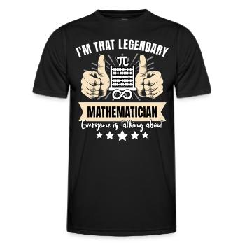 Mathématicien légendaire - T-shirt sport Homme - noir - Devant - AI Model Male 178 dark (178cm)