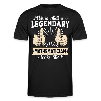 Mathématicien légendaire - T-shirt sport Homme - noir - Devant - AI Model Male 178 dark (178cm)