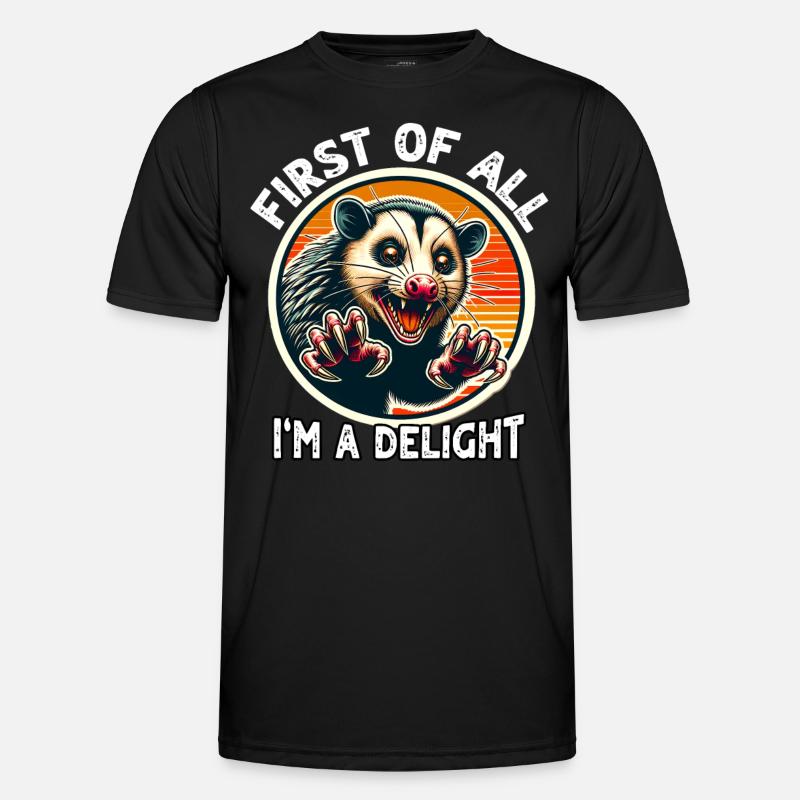 Opossum - Männer Funktions-T-Shirt - Schwarz