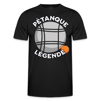 Petanque legend - Men's Functional T-Shirt - black - Front - AI Model Male 178 dark (178cm)