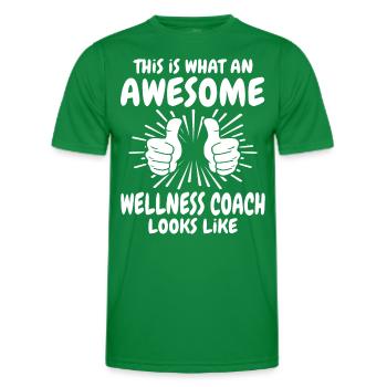 Wellness Coach - Men's Functional T-Shirt - kelly green - Front - AI Model Male 178 dark (178cm)